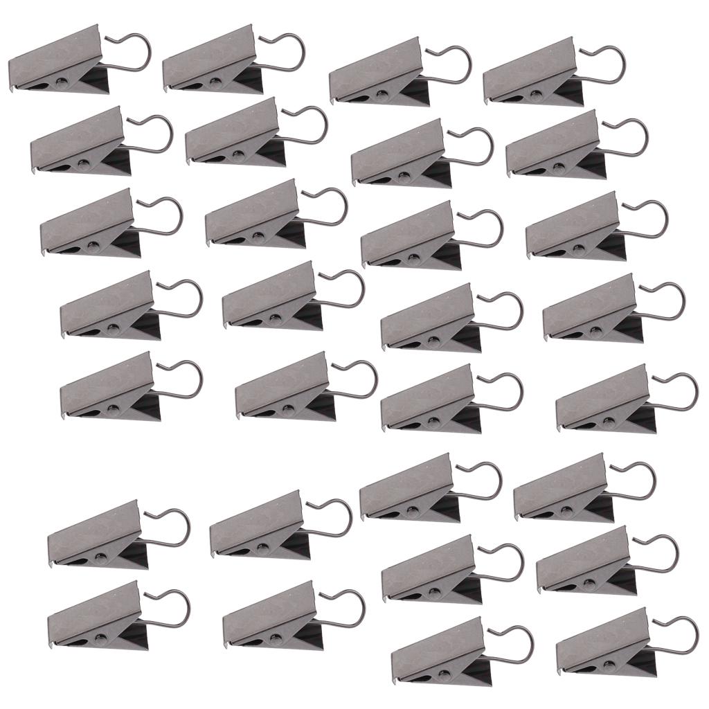 30Pcs Heavy Duty Curtain Clips with Hook Clamps Hanger Clips Pegs Pin Bronze