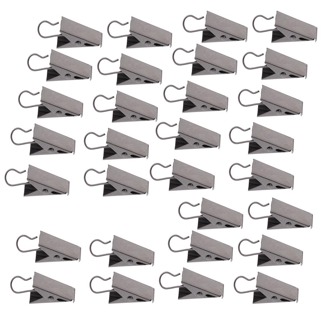 30Pcs Heavy Duty Curtain Clips with Hook Clamps Hanger Clips Pegs Pin Bronze