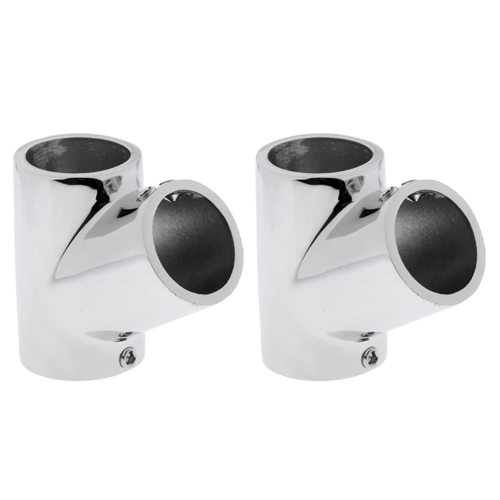2pcs Boat Hand Rail Fitting - 60 Degree Tee- 316 Marine Stainless Steel 25mm