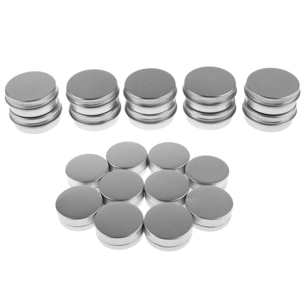 20x 15g 10g Cosmetic Empty Jar Pot Cream Cans Container Tin Case + Screw Lid