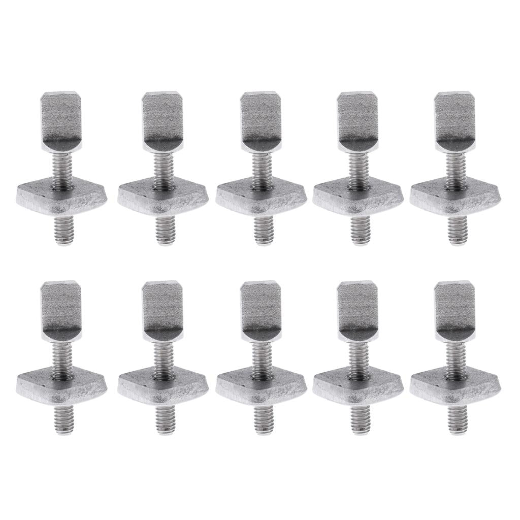 10 Piece Stainless Steel Fin Screw and Plate Set for SUP Longboard Surfboard