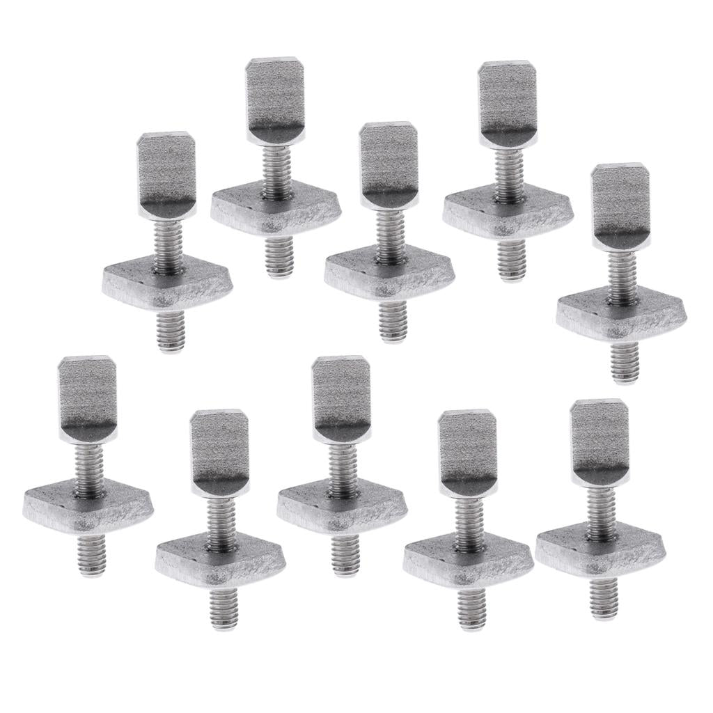 10 Piece Stainless Steel Fin Screw and Plate Set for SUP Longboard Surfboard