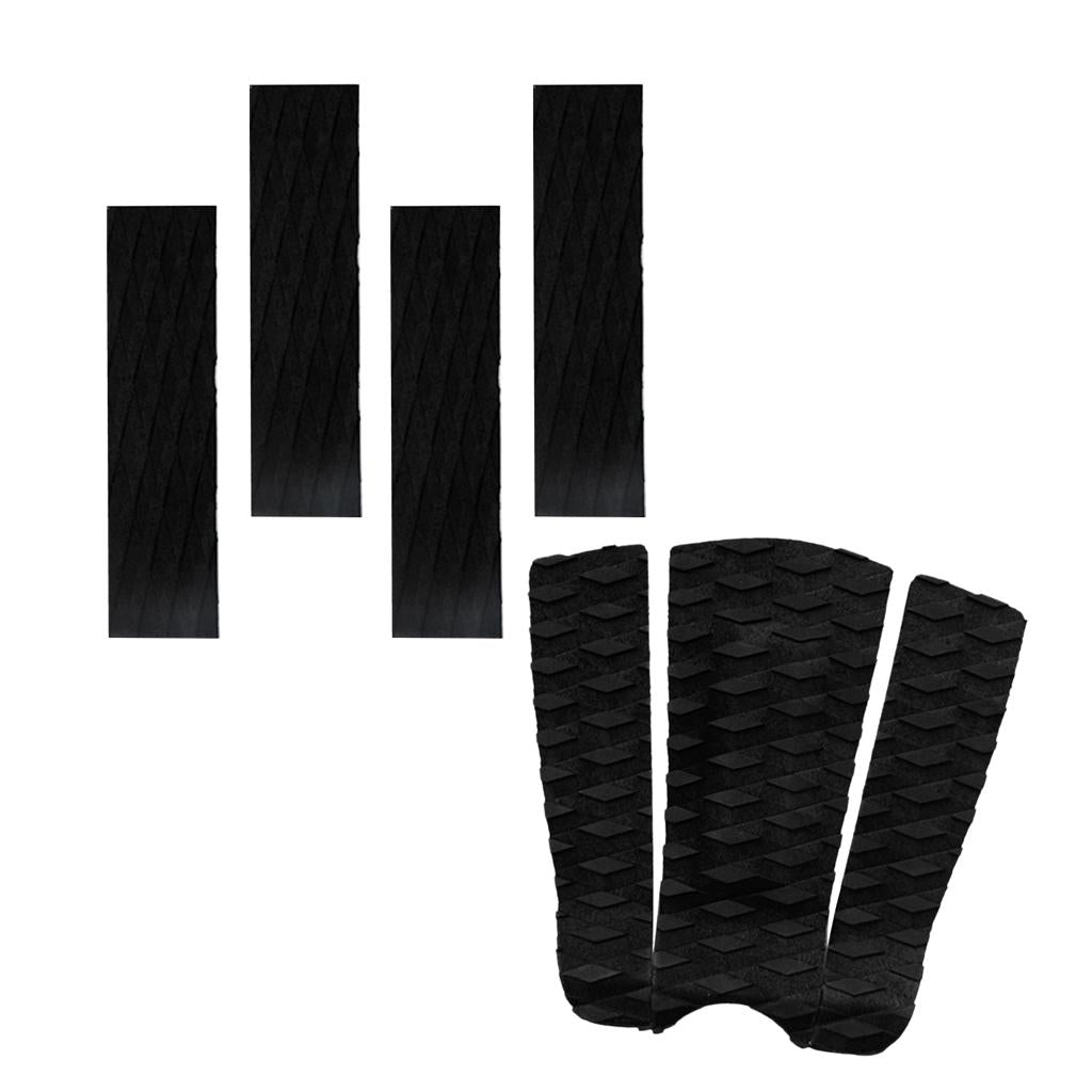 7 Pieces Black EVA Surfboard Kiteboard Surf Traction Pad Deck Grip Tail Pads