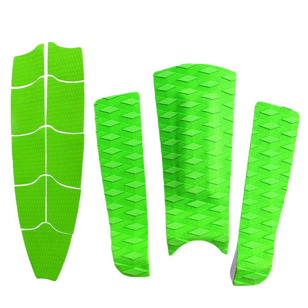 9 Pieces Green Surfboard Full Deck Traction Pad with 3 Pieces Tail Pad Grip