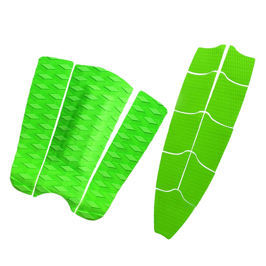 9 Pieces Green Surfboard Full Deck Traction Pad with 3 Pieces Tail Pad Grip