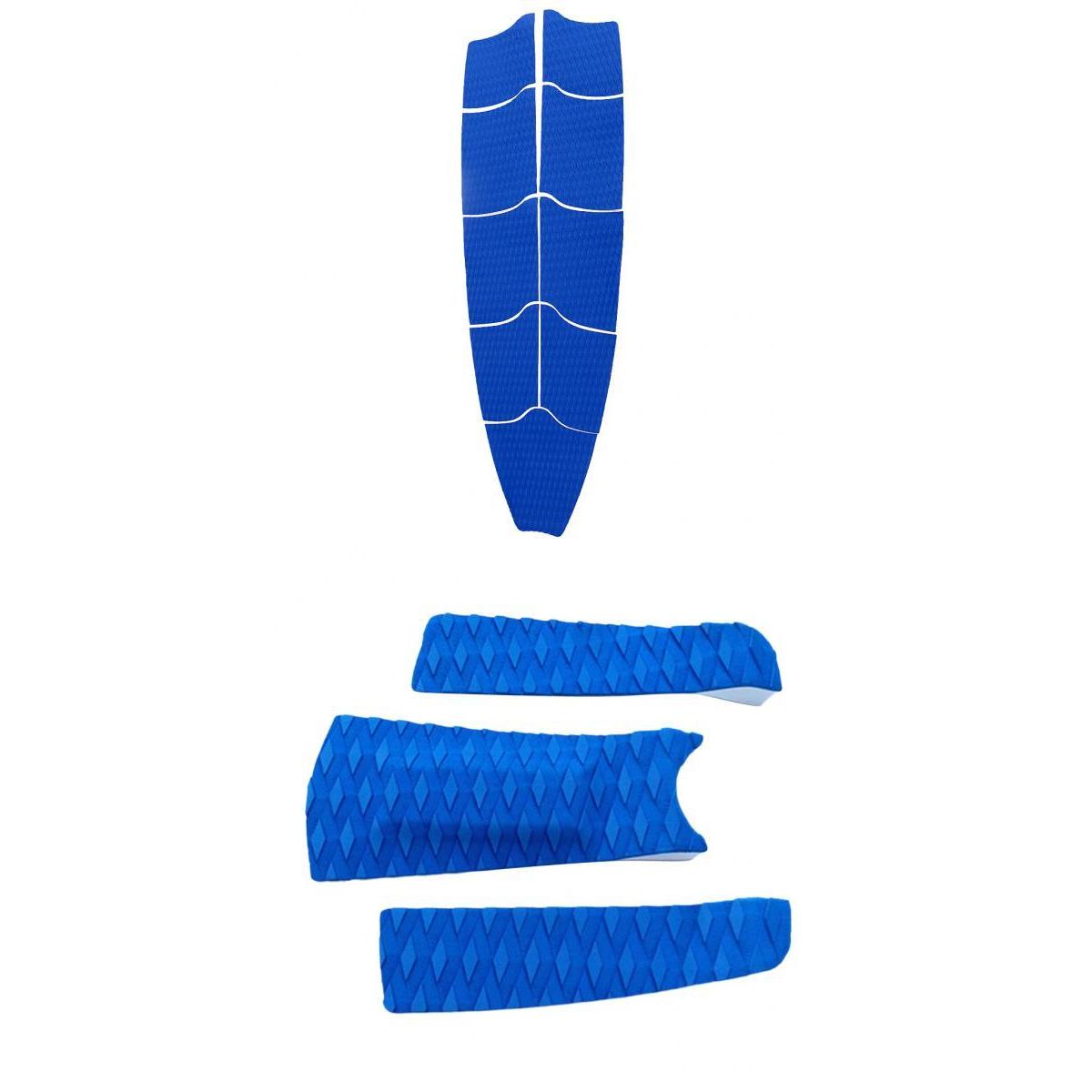 9 Pieces Blue Surfboard Full Deck Traction Pad with 3 Pieces Tail Pad Grip