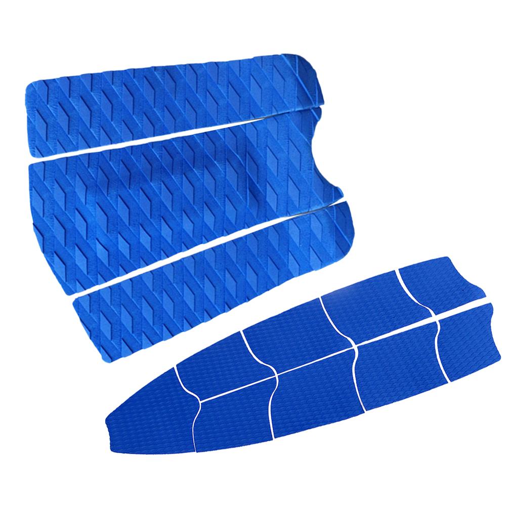 9 Pieces Blue Surfboard Full Deck Traction Pad with 3 Pieces Tail Pad Grip