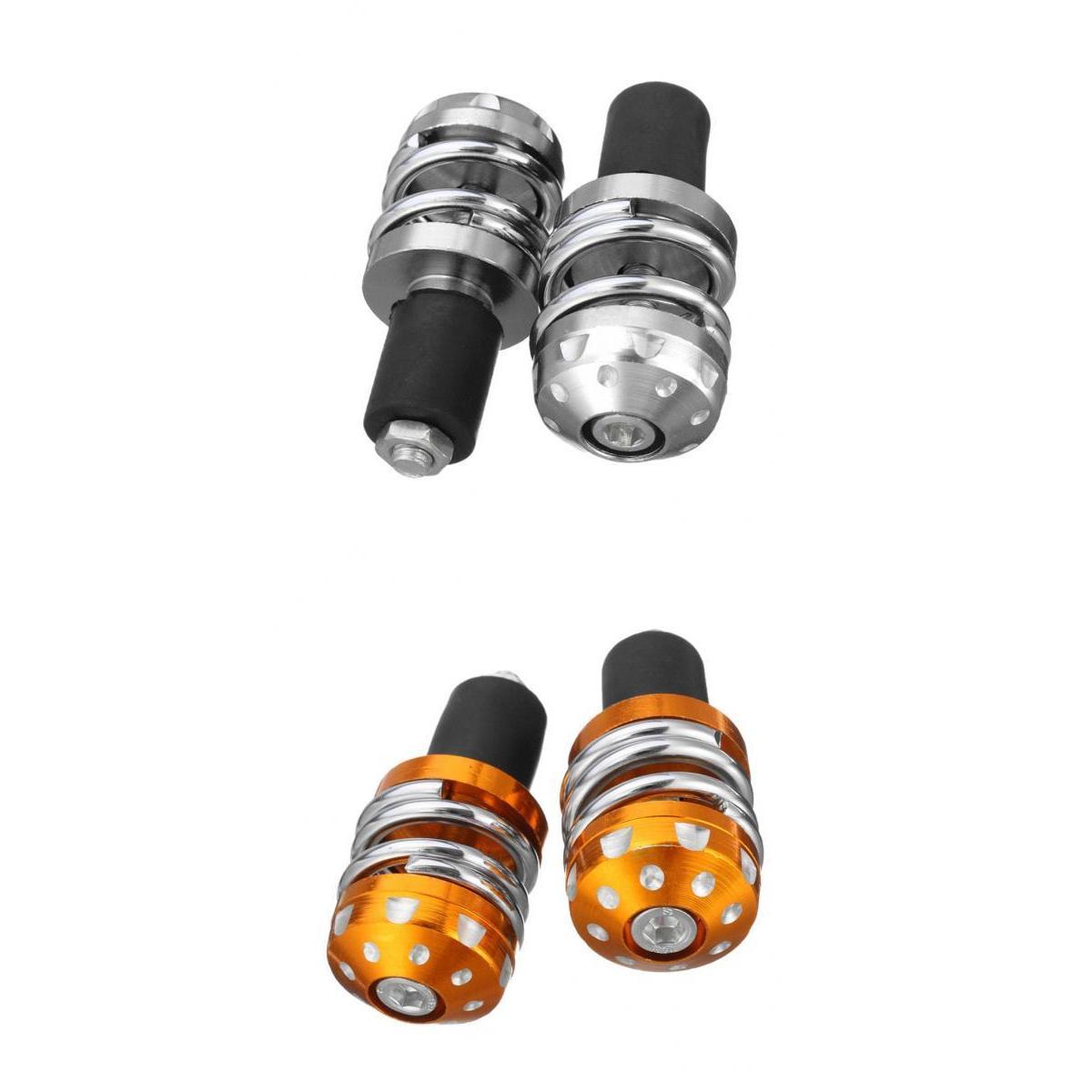 22mm Motorcycle Anti Vibration Handle Bar End Plug Grip End Cap Silver&Gold