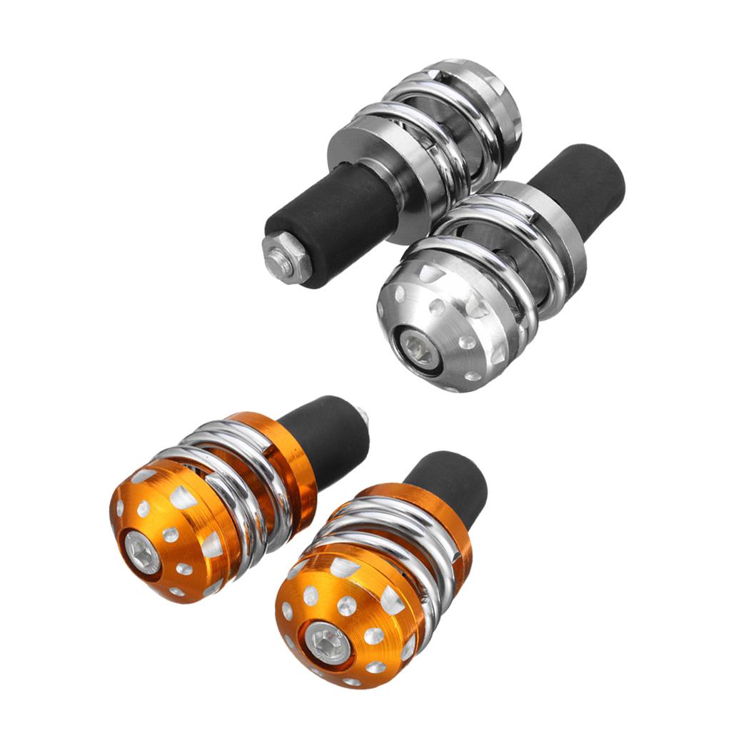22mm Motorcycle Anti Vibration Handle Bar End Plug Grip End Cap Silver&Gold