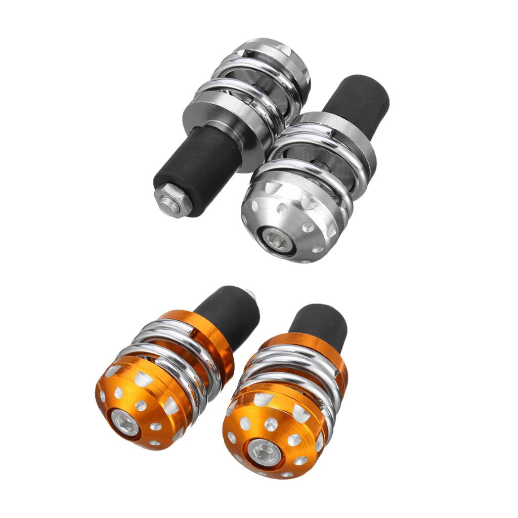 22mm Motorcycle Anti Vibration Handle Bar End Plug Grip End Cap Silver&Gold