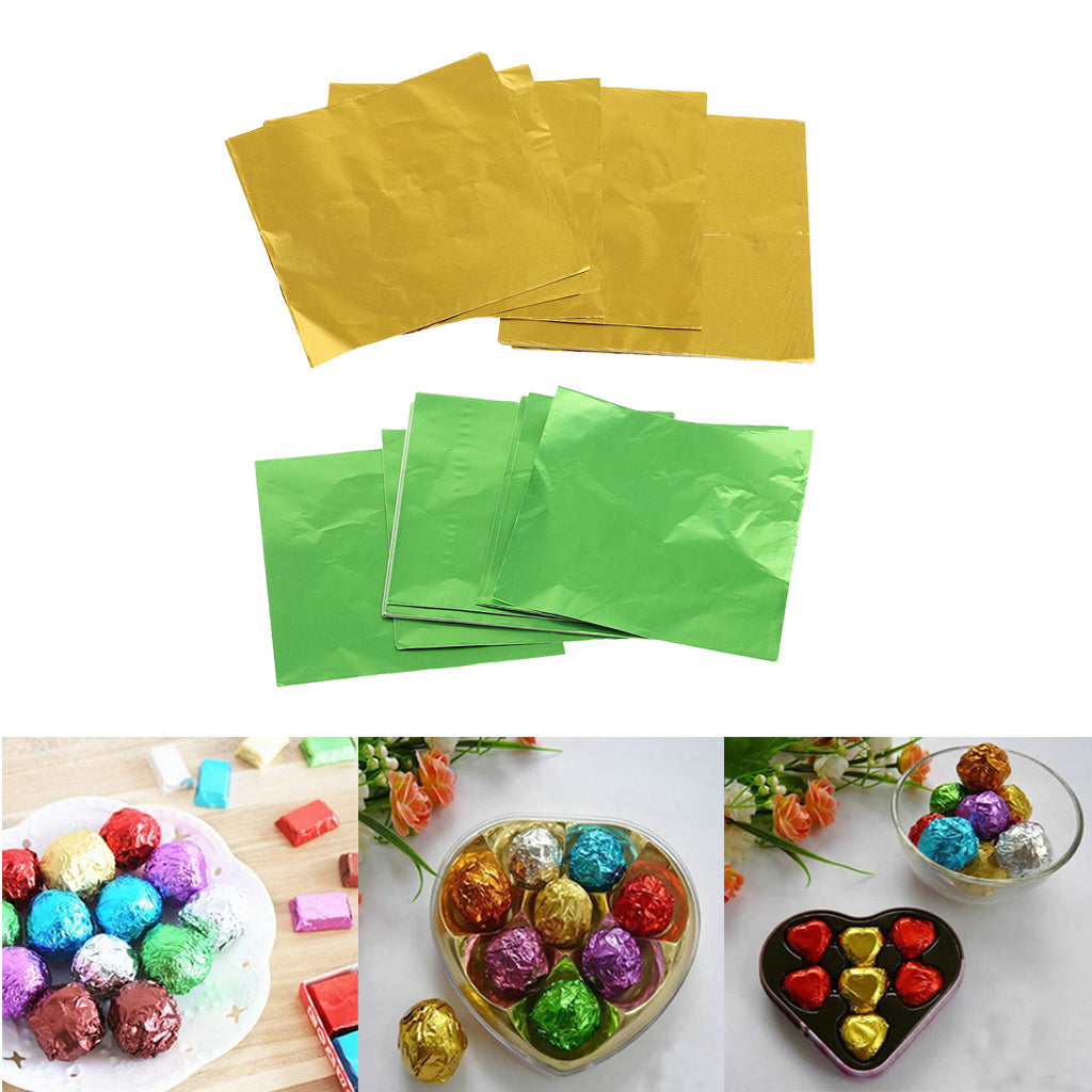 200pcs Chocolate Candy DIY Package Foil Paper Aluminum Tinfoil Wrappers