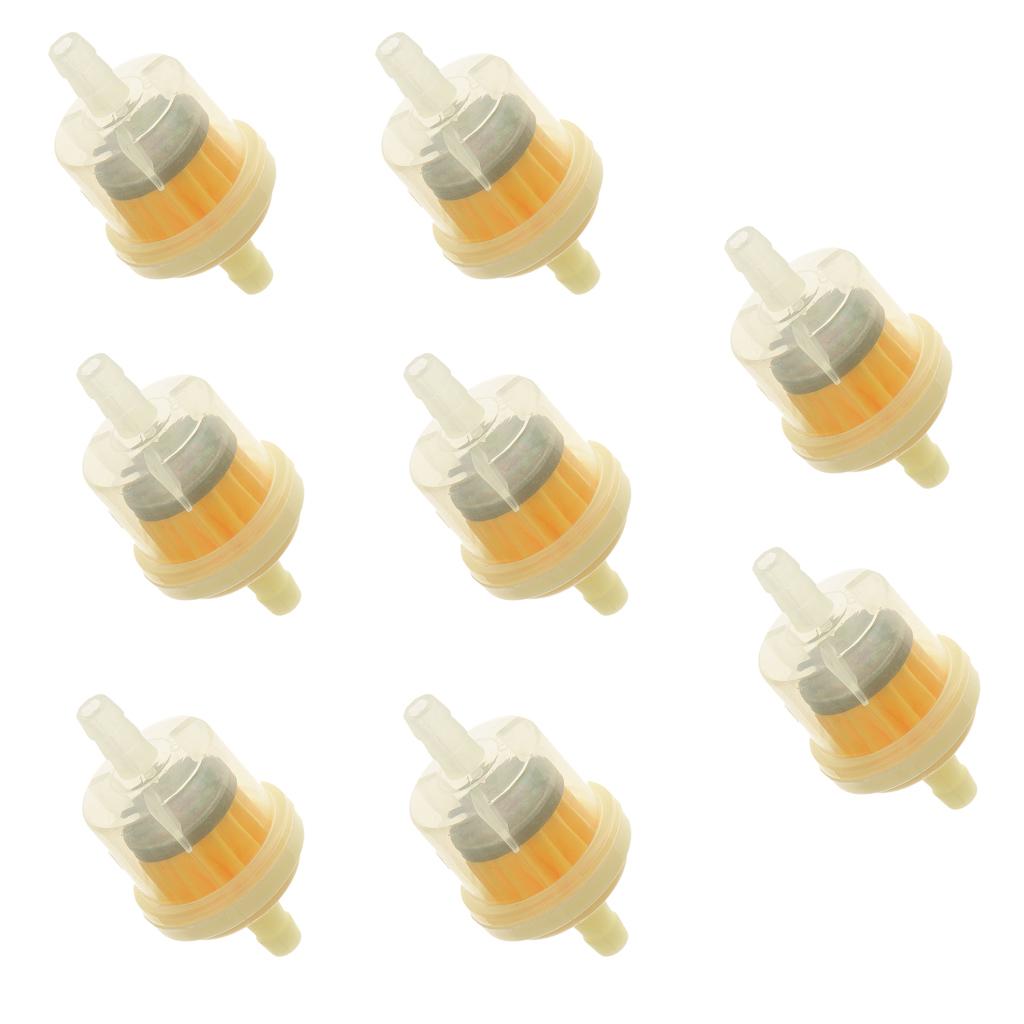 8pcs Universal Motorcycle Mini Inline Fuel Gas Petrol Filters Engine Plastic
