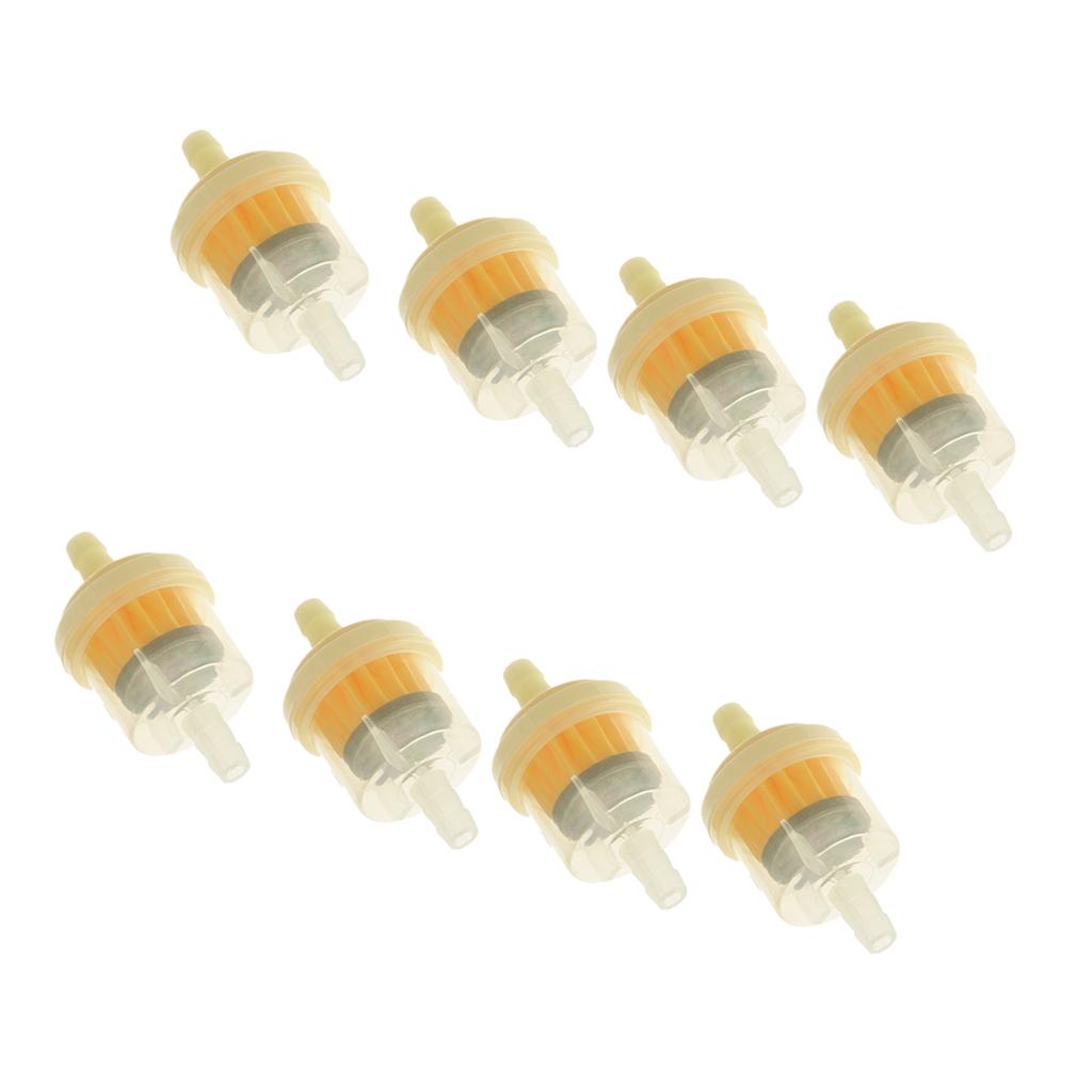 8pcs Universal Motorcycle Mini Inline Fuel Gas Petrol Filters Engine Plastic