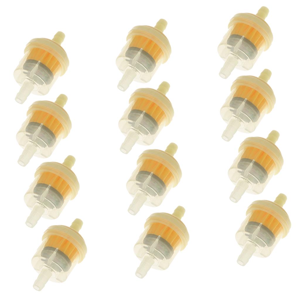 12pcs Universal Motorcycle Mini Inline Fuel Gas Petrol Filter Engine Plastic
