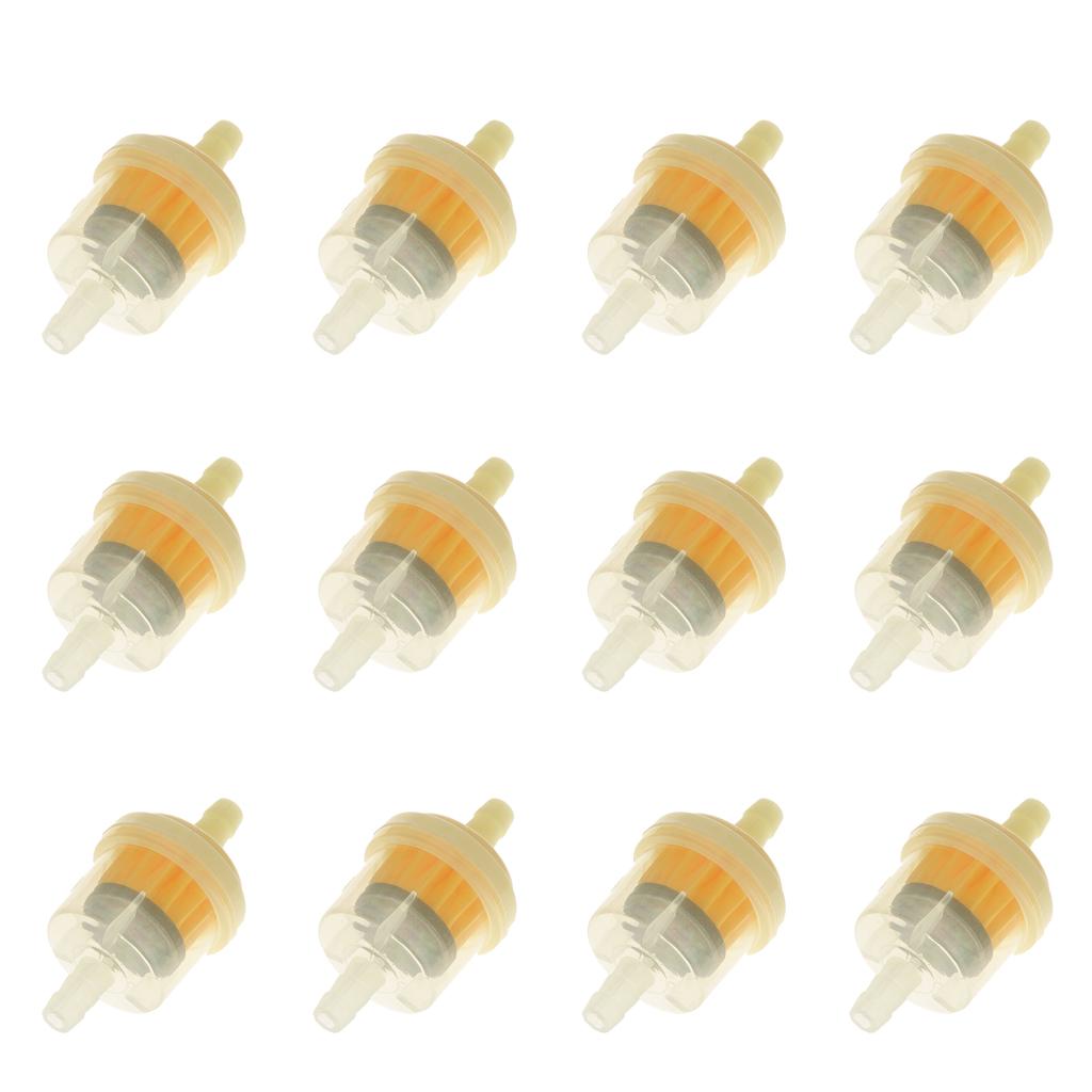 12pcs Universal Motorcycle Mini Inline Fuel Gas Petrol Filter Engine Plastic