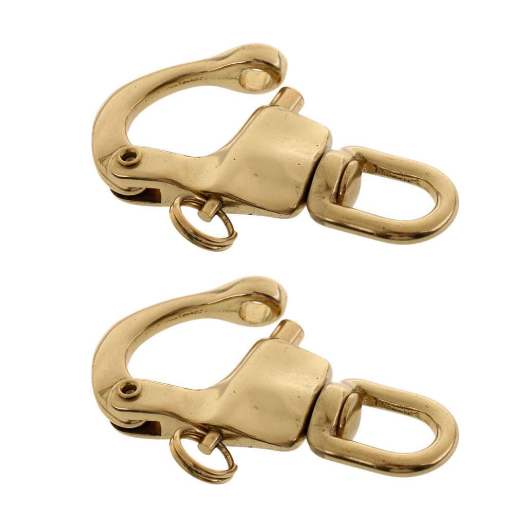 2 Pieces Snap Shackle with Swivel Bail Marine Boat Sailboat Halyard Hardware