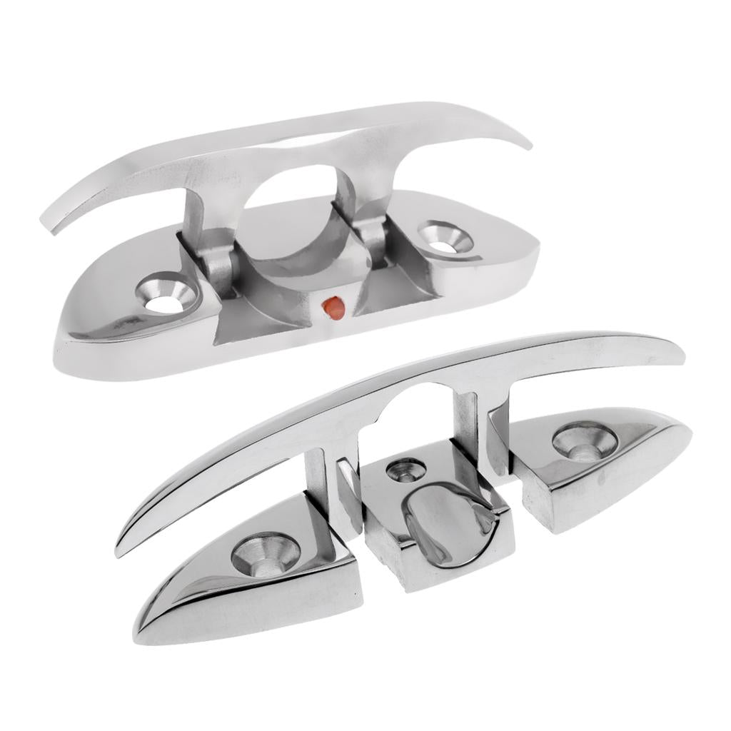 2 Pieces Boat Flip Up Folding Pull Up Cleats 316 Stainless Steel Flush Mount
