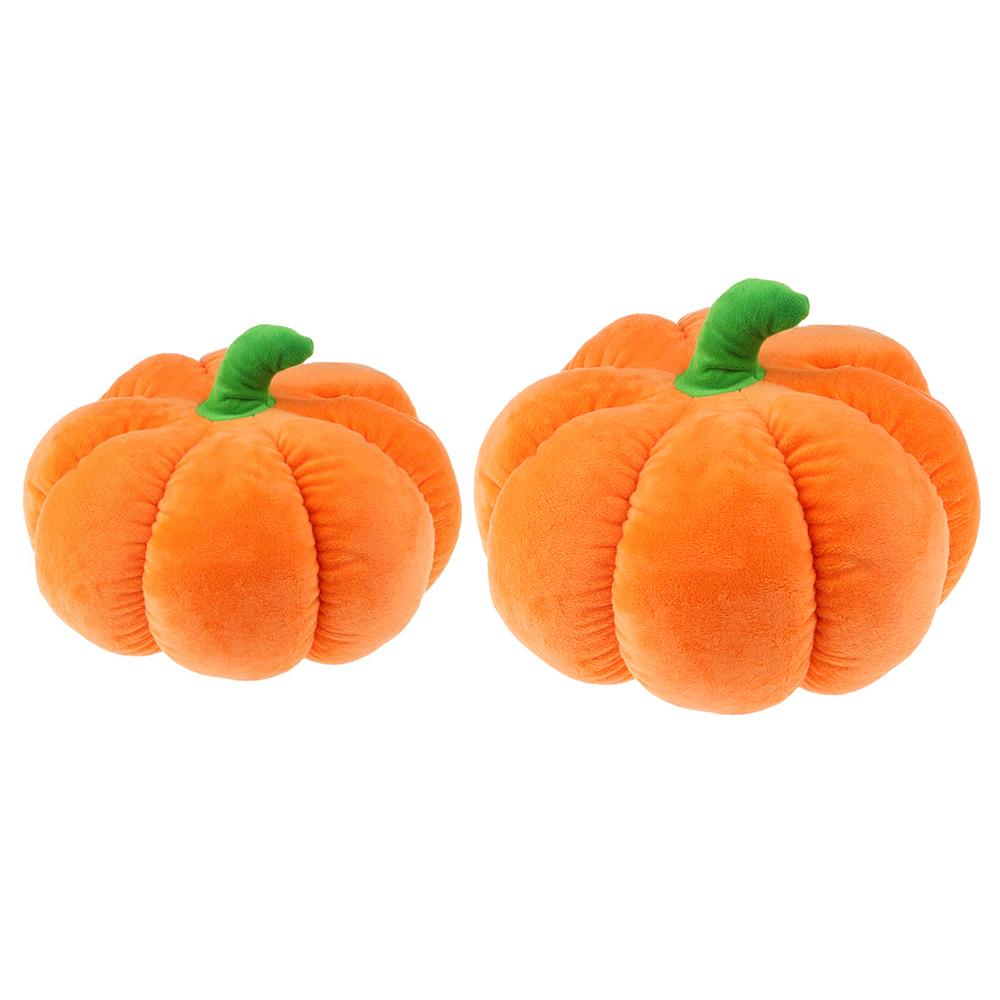 2pcs Pumpkin Design Toys Soft Plush Throws Home Office Car Decor Pillow M+L