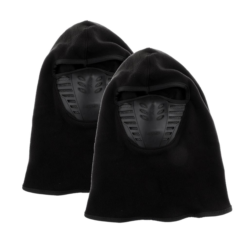 2Pcs Thermal Fleece Neck Warmer Full Face Mask Hunting Snowboard Balaclava