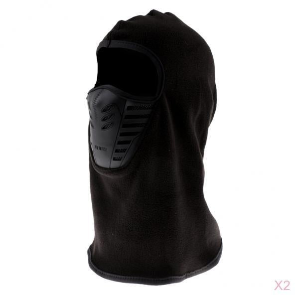 2Pcs Thermal Fleece Neck Warmer Full Face Mask Hunting Snowboard Balaclava