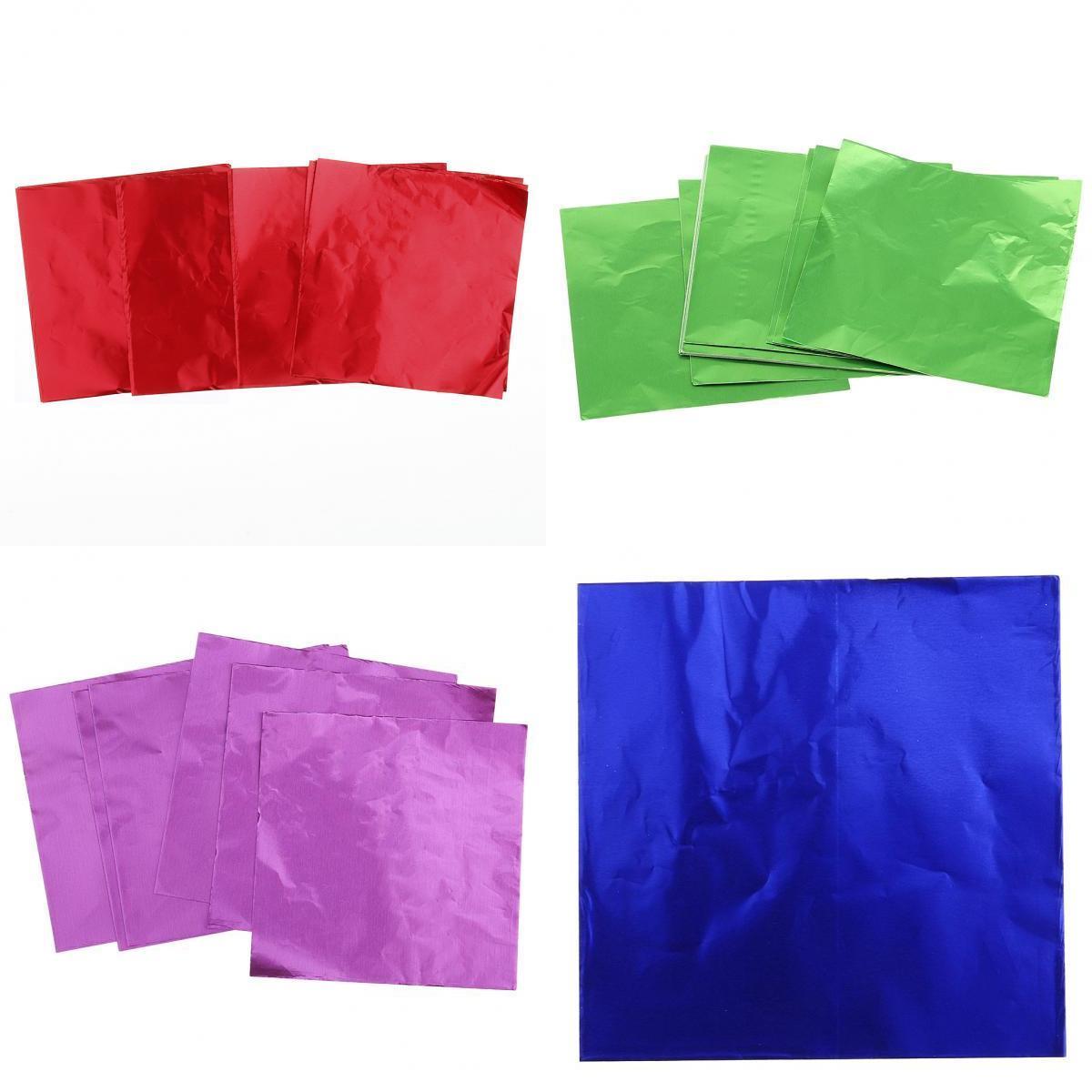 4x100 Pieces of colors Foil Wrappers Package for Candy Chocolate Lolly 8x8cm