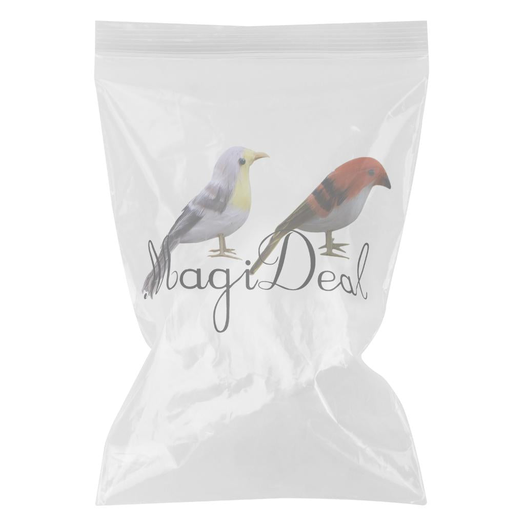2Pc Artificial Bird Feathered Realistic Sparrow Home Garden Decor Ornament