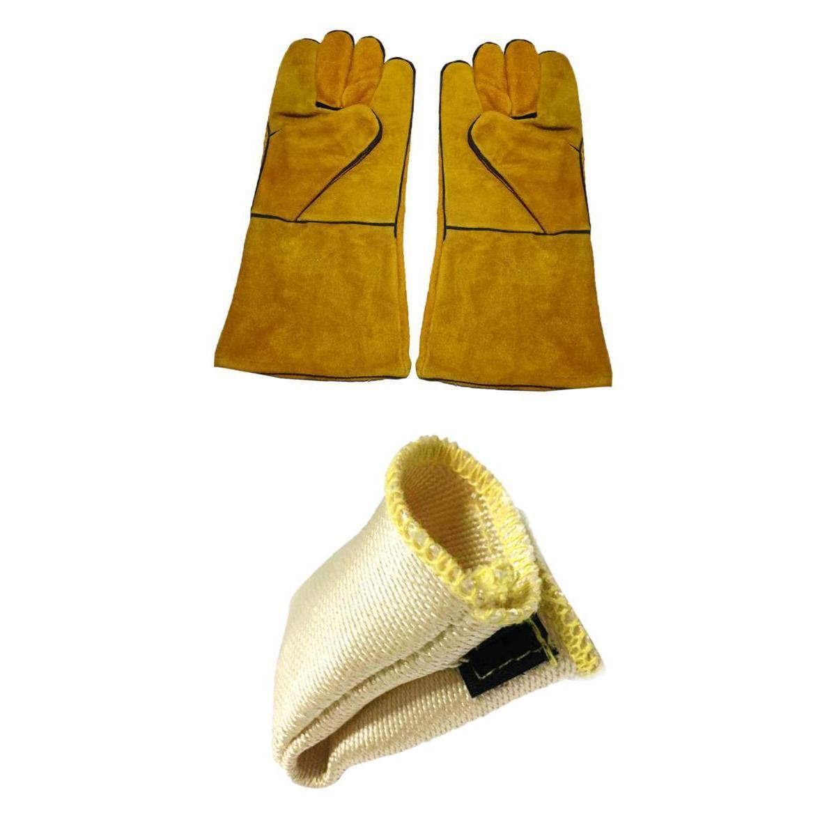 1 Pair Protective Welding Gloves Cover Fire Resistant with
