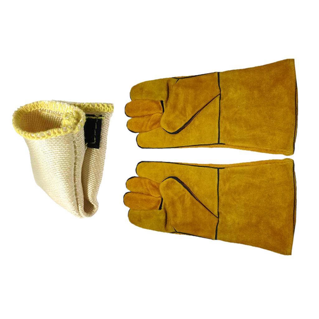 1 Pair Protective Welding Gloves Cover Fire Resistant with