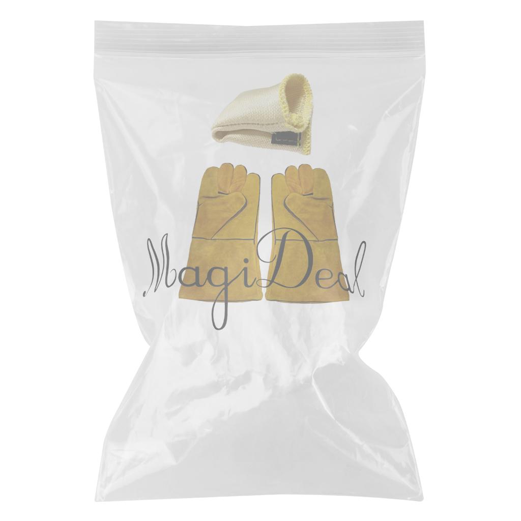 1 Pair Protective Welding Gloves Cover Fire Resistant with