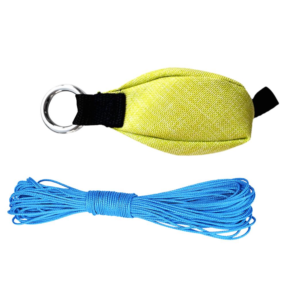250g/8.8 oz Climbing Arborist Throw Weight Bag + 15m Throw Line Fruit Green