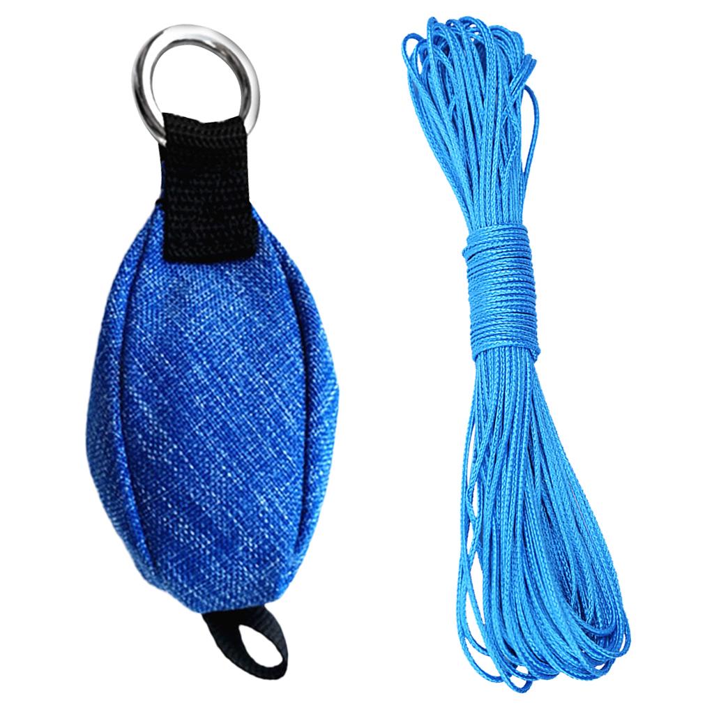 250g/8.8 oz Climbing Arborist Throw Weight Bag + 15m Throw Line Blue