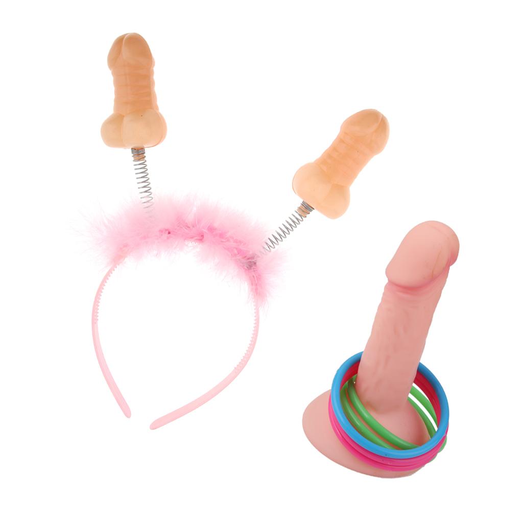 Bride To Be Willy Penis Shape Headband Dicky Ring Toss for Hen Night Party