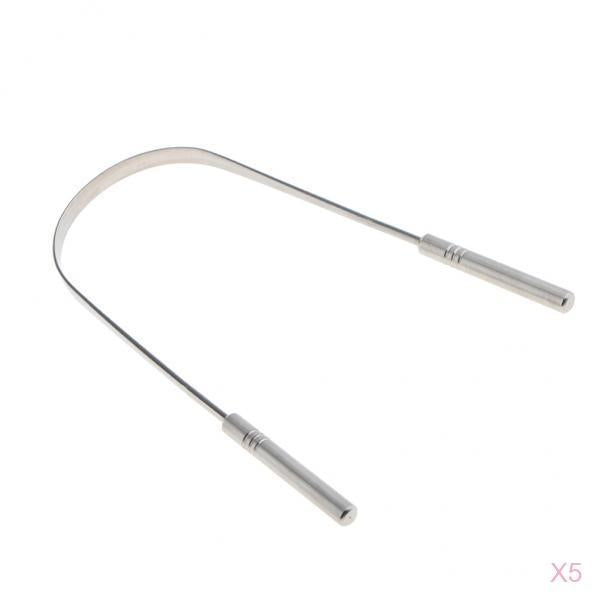 5pcs Stainless Tongue Cleaner Scraper Oral Hygiene Care Bad Breath Sweeper
