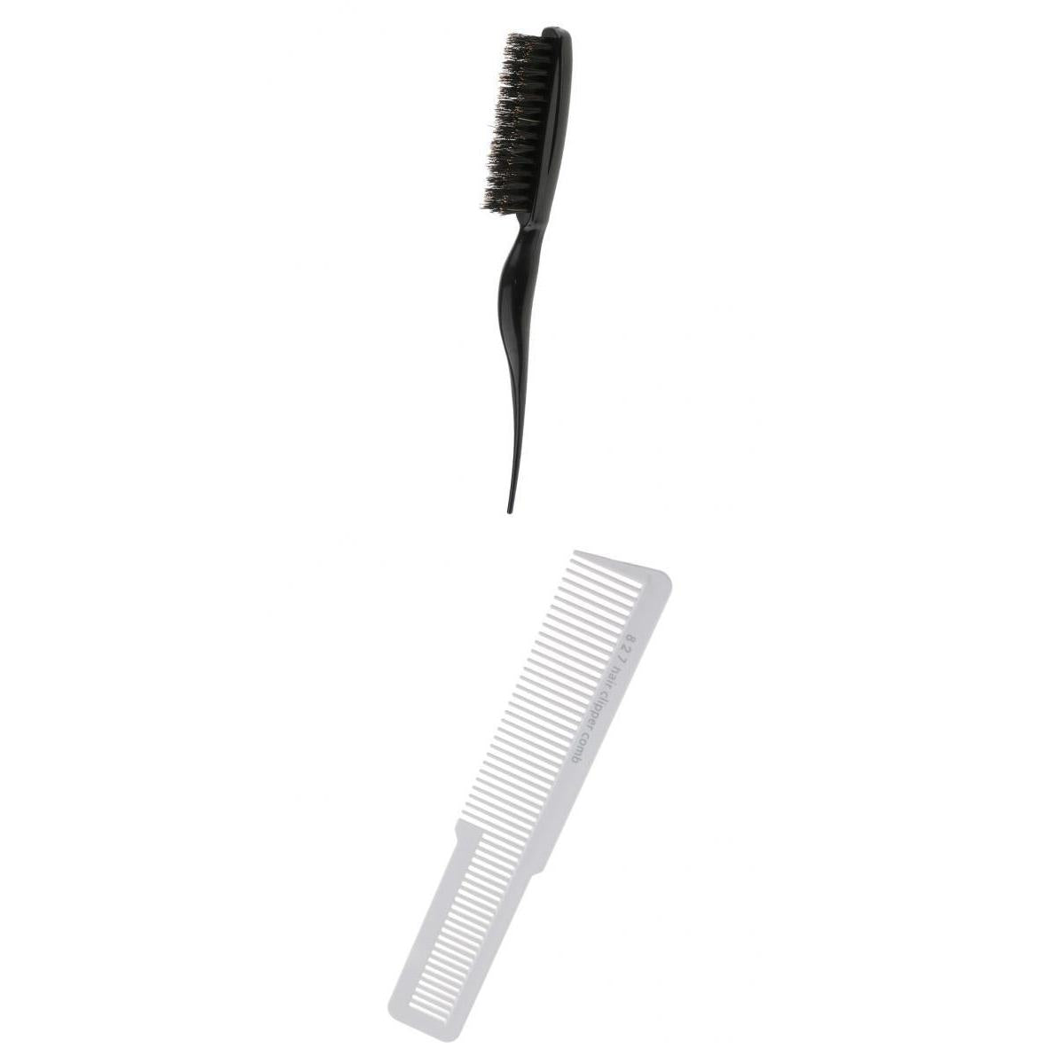 2x Salon Barber Flat Top Stylist Hair Teasing Styling Brush 3 Rows Back Comb