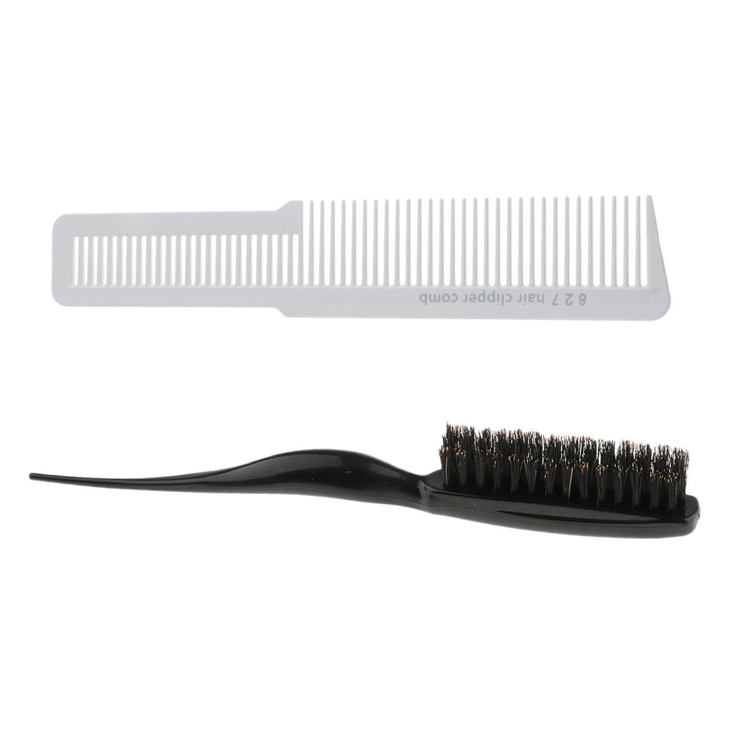 2x Salon Barber Flat Top Stylist Hair Teasing Styling Brush 3 Rows Back Comb