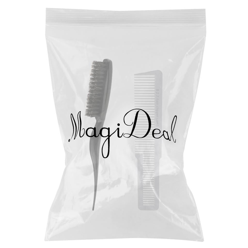 2x Salon Barber Flat Top Stylist Hair Teasing Styling Brush 3 Rows Back Comb
