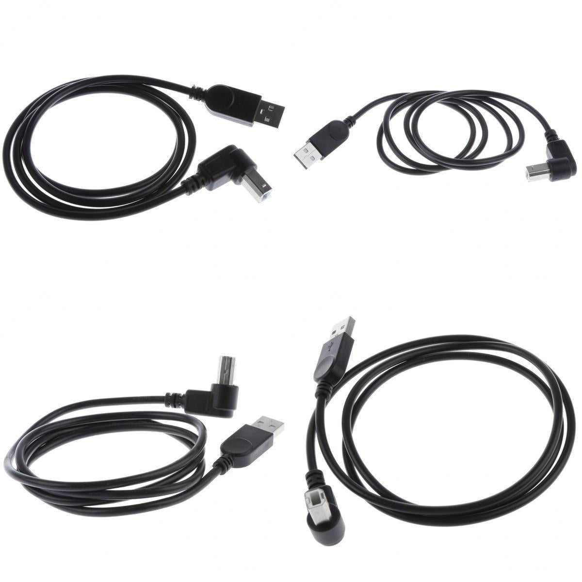4Pcs USB2.0 Male to Type B 90Degree Different Angle Extension Adapter Cable