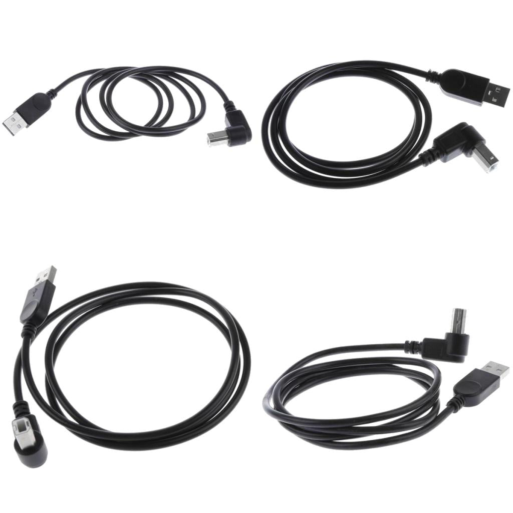 4Pcs USB2.0 Male to Type B 90Degree Different Angle Extension Adapter Cable