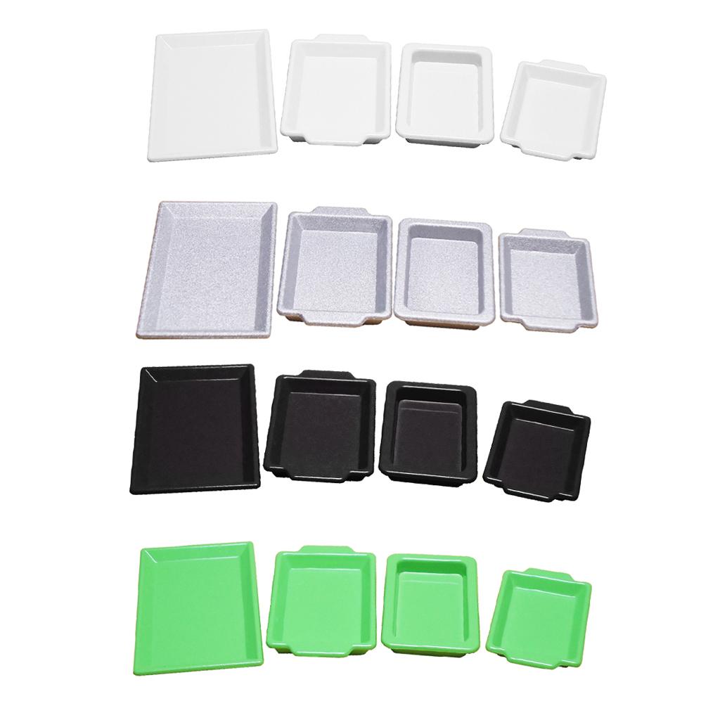 4x 4 Pieces 1:12 Scale Dollhouse Miniature Food Drink Serving Tray