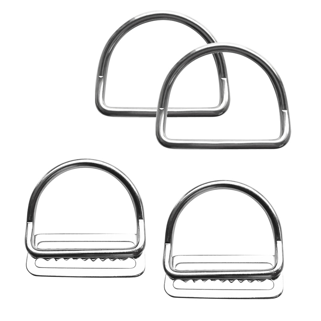 4 Pieces 316 Stainless Steel Scuba Diving Weight Belt Keeper Bent D Ring