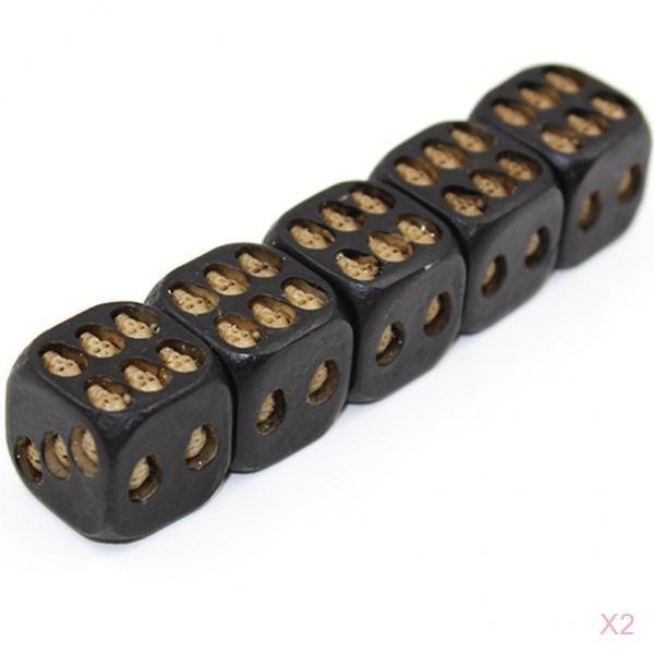 10x Novelty Black Resin Skull Dice Six Sided D6 3D Skeleton Dice Board Game