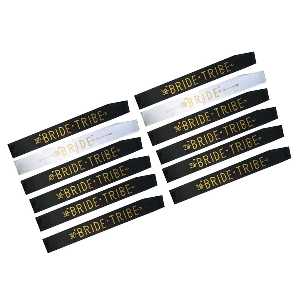 12/set Bride Tribe Sash Hen Bachelorette Party Bridal Shower Accessories