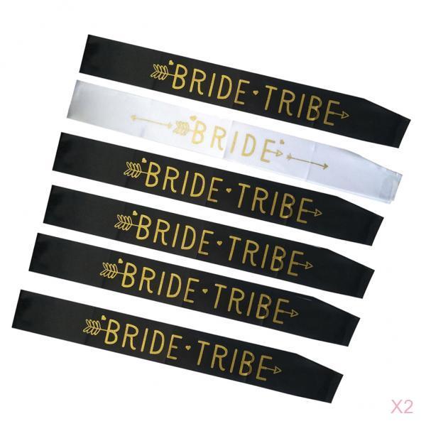 12/set Bride Tribe Sash Hen Bachelorette Party Bridal Shower Accessories