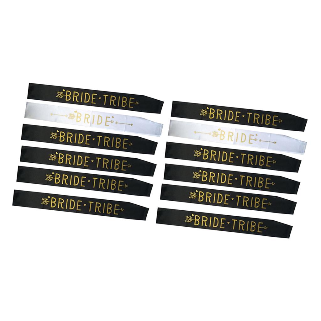 12/set Bride Tribe Sash Hen Bachelorette Party Bridal Shower Accessories