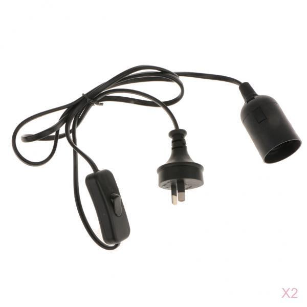 2-piece E27 Light Bulb Socket Lamp Holder To AU Plug Power Cord Adapter