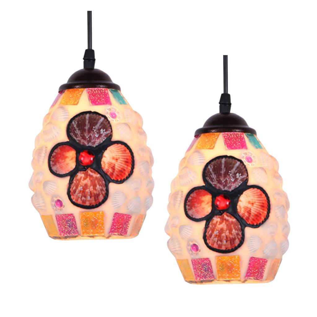 2Pcs Retro Colorful Ceiling Pendant Lamp Light Chandelier Shade Lampshade 5#