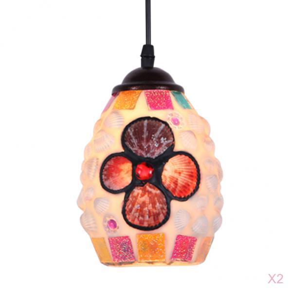 2Pcs Retro Colorful Ceiling Pendant Lamp Light Chandelier Shade Lampshade 5#