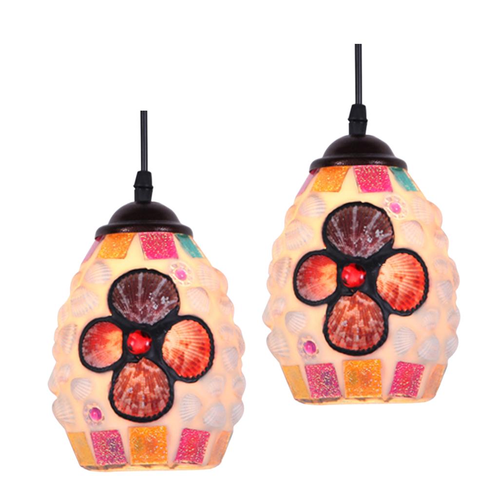 2Pcs Retro Colorful Ceiling Pendant Lamp Light Chandelier Shade Lampshade 5#