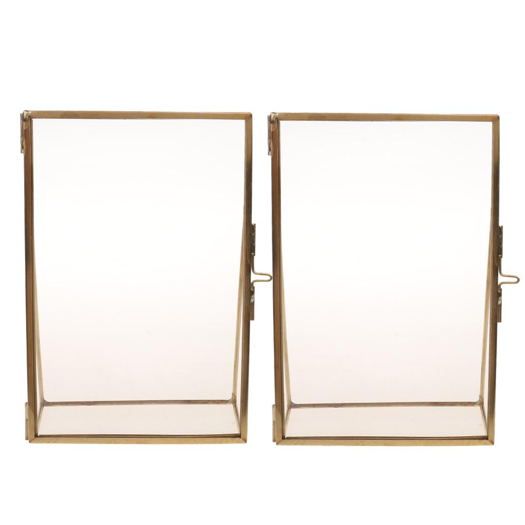 2pcs/Set Antique Gold Glass Photo Picture Frame Portrait Home Decoration