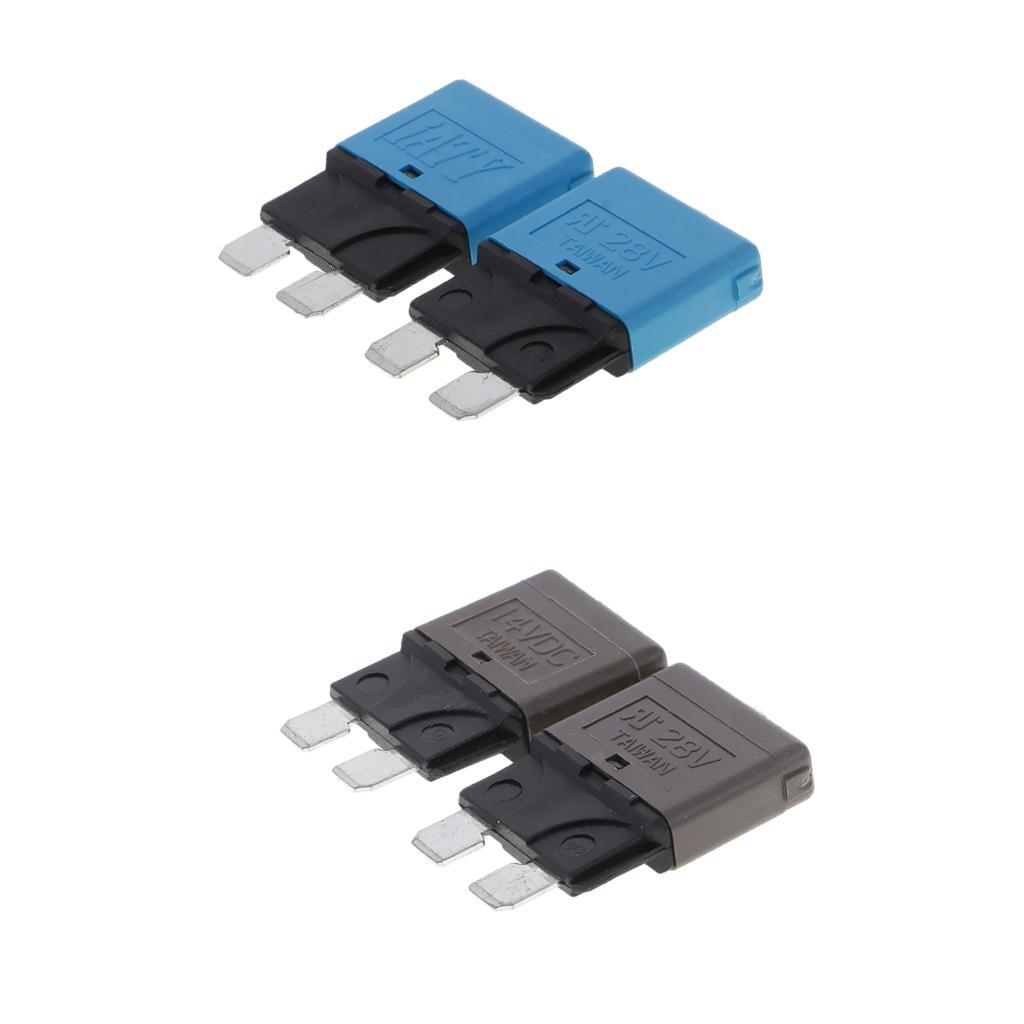 4 Pieces Automatic Resettable Fuse Auto Circuit Breaker Blade Blue & Brown